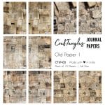 CrafTangles Journal Papers (A6 pack of 10 sheets) - Old Paper 1