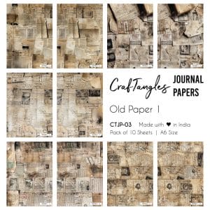 CrafTangles Journal Papers (A6 pack of 10 sheets) - Old Paper 1