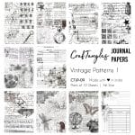 CrafTangles Journal Papers (A6 pack of 10 sheets) - Vintage Patterns 1