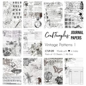 CrafTangles Journal Papers (A6 pack of 10 sheets) - Vintage Patterns 1