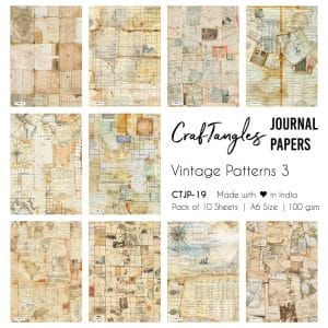 CrafTangles Journal Papers (A6 pack of 10 sheets) - Vintage Patterns 3