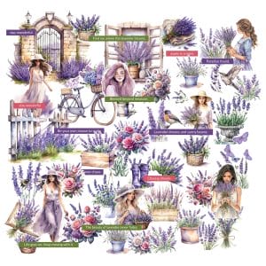 CrafTangles Precut Journal Stickers - Spring Girls 3 (Pack of 56 stickers)