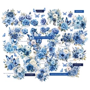 CrafTangles Precut Journal Stickers - Spring Flowers 1 (Pack of 60 stickers)