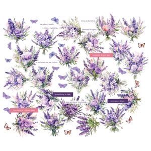 CrafTangles Precut Journal Stickers - Spring Flowers 2 (Pack of 56 stickers)