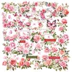 CrafTangles Precut Journal Stickers - Spring Flowers 4 (Pack of 56 stickers)