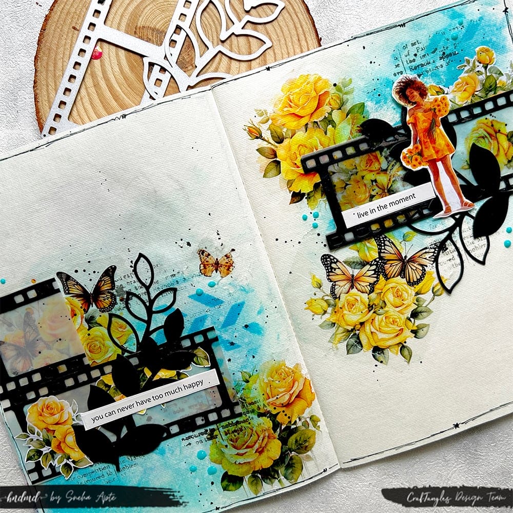 CrafTangles 6"x6" Stencil - Chevron CrafTangles Art Journal Floral 1 CrafTangles 6"x6" Stencil - Chevron - Image 3