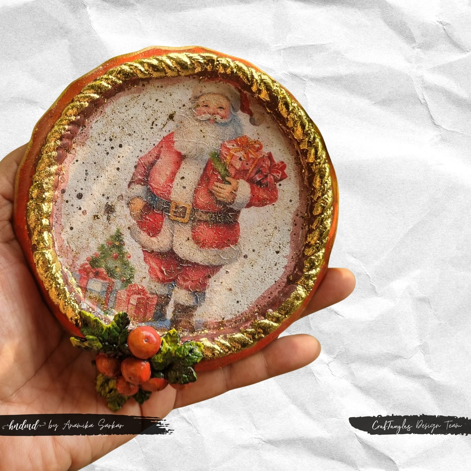 CrafTangles Decoupage Napkin / Tissue / Collage Paper - Christmas Elements 1 CrafTangles Christmas Frame CrafTangles Decoupage Napkin / Tissue / Collage Paper - Christmas Elements 1 - Image 3