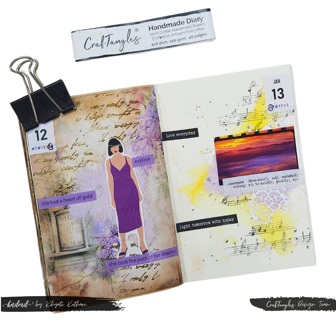 CrafTangles Handmade Diary / Journal for Journalling (4 by 6 inches) - 40 pages CrafTangles Handmade Diary 4by6inch 12 13Jan25 a CrafTangles Handmade Diary / Journal for Journalling (4 by 6 inches) - 40 pages - Image 4