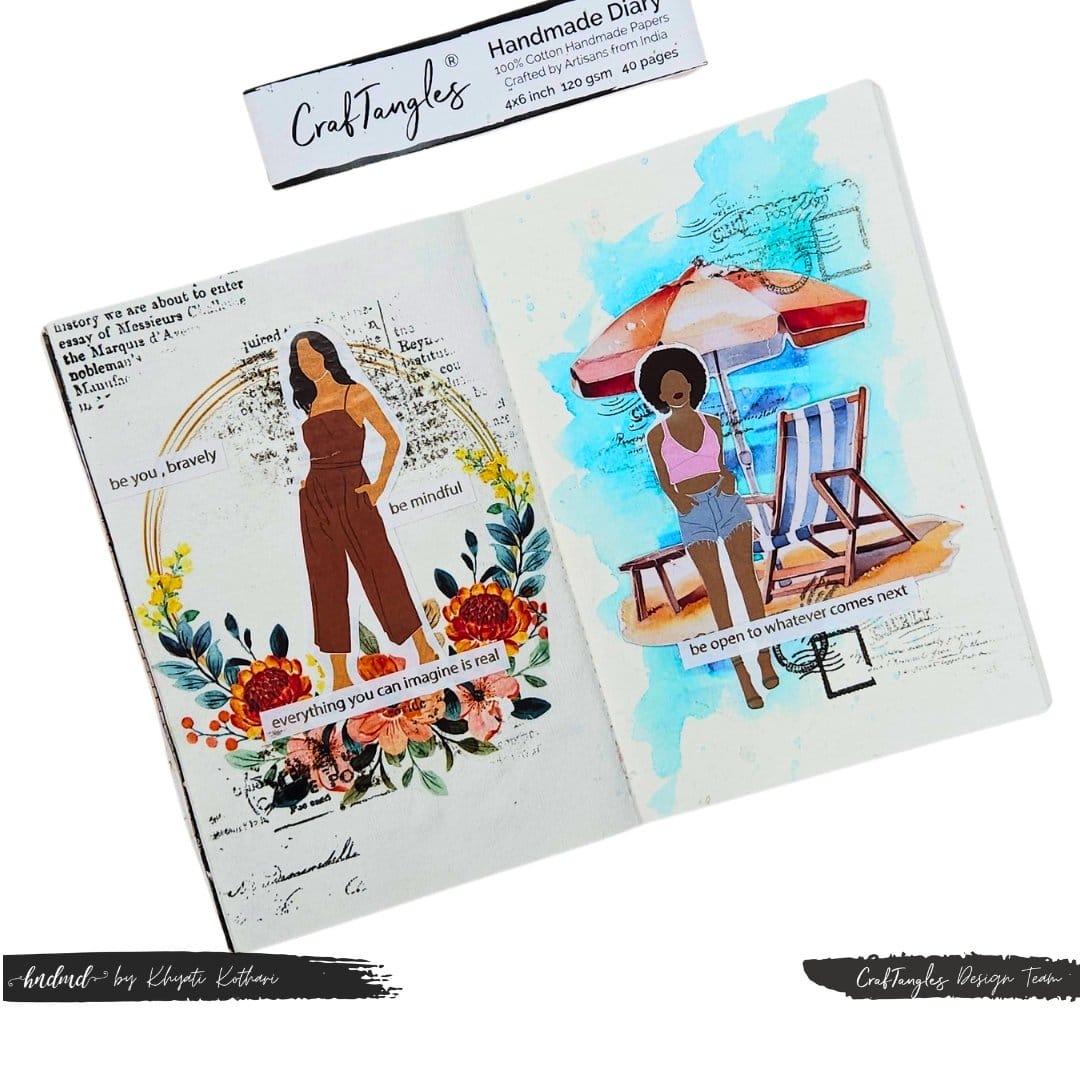 CrafTangles Handmade Diary / Journal for Journalling (4 by 6 inches) - 40 pages CrafTangles Handmade Diary 4by6inch Jan 2 b CrafTangles Handmade Diary / Journal for Journalling (4 by 6 inches) - 40 pages - Image 7