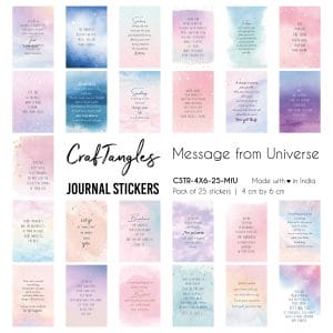CrafTangles Journal Stickers 4 by 6 cm (Pack of 25 designs) - Message from Universe