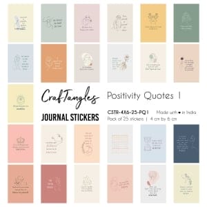 CrafTangles Journal Stickers 4 by 6 cm (Pack of 25 designs) - Positivity Quotes 1