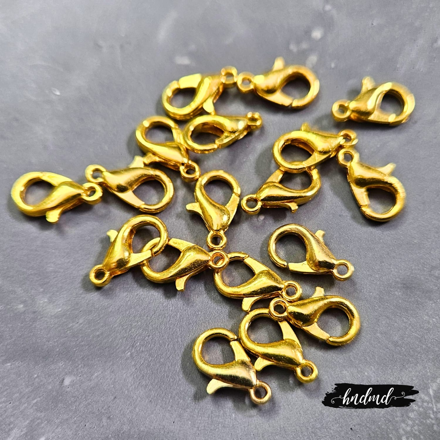 Jewellery Findings - Lobster Locks - 10 mm - Gold (20 pcs) CraftAdda jewellery findings lobster lock gold 2 CraftAdda_jewellery_findings_lobster_lock_gold_2