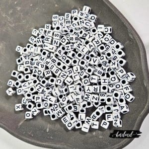 White Alphabet Tiles - Black and White (50 gms)