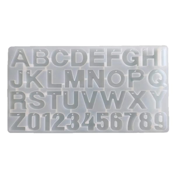 Large Alphabets and Numbers Silicone Moulds with hole (Front pouring)