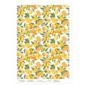 CrafTangles Decoupage Napkin / Tissue / Collage Paper - Lemon Pattern 1