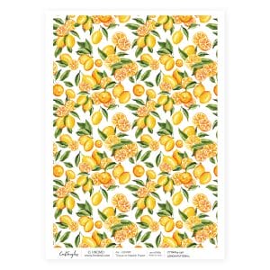 CrafTangles Decoupage Napkin / Tissue / Collage Paper - Lemon Pattern 1