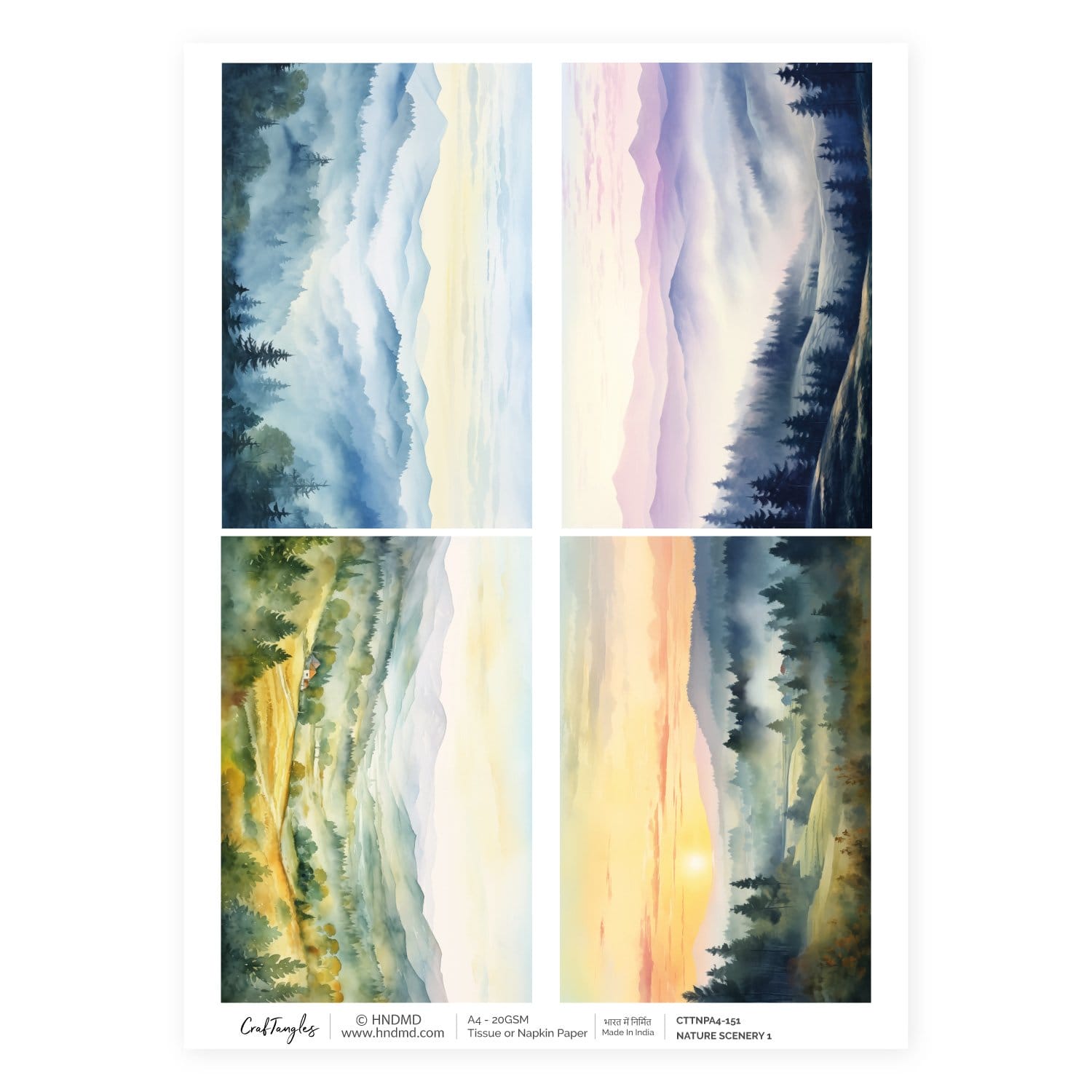 CrafTangles Decoupage Napkin / Tissue / Collage Paper - Nature Scenery 1 151 Nature Scenery 1 CrafTangles Tissue napkin paper CrafTangles Decoupage Napkin / Tissue / Collage Paper - Nature Scenery 1