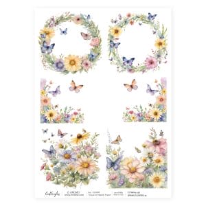 CrafTangles Decoupage Napkin / Tissue / Collage Paper - Spring Flowers 15