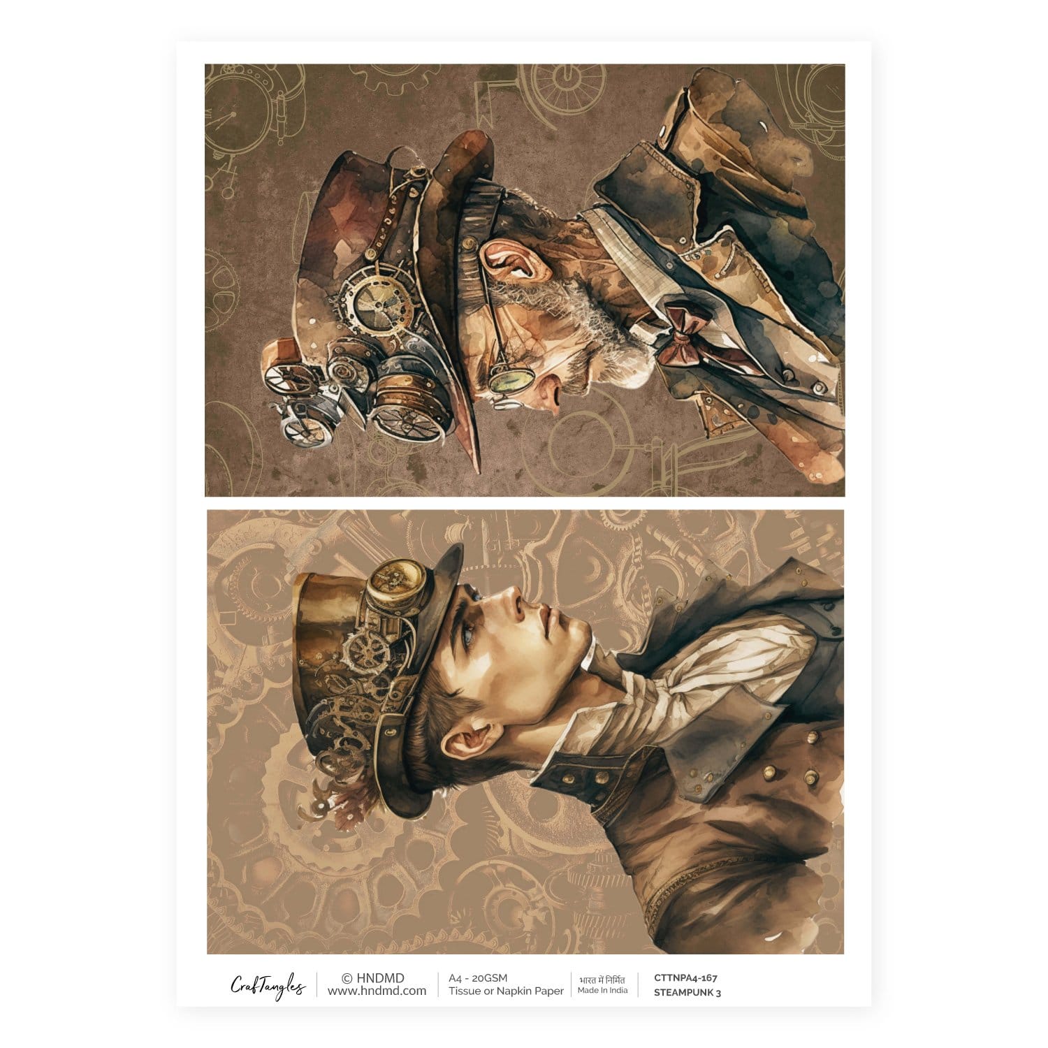 CrafTangles Decoupage Napkin / Tissue / Collage Paper - Steampunk 3 167 Steampunk 3 CrafTangles Tissue napkin paper CrafTangles Decoupage Napkin / Tissue / Collage Paper - Steampunk 3