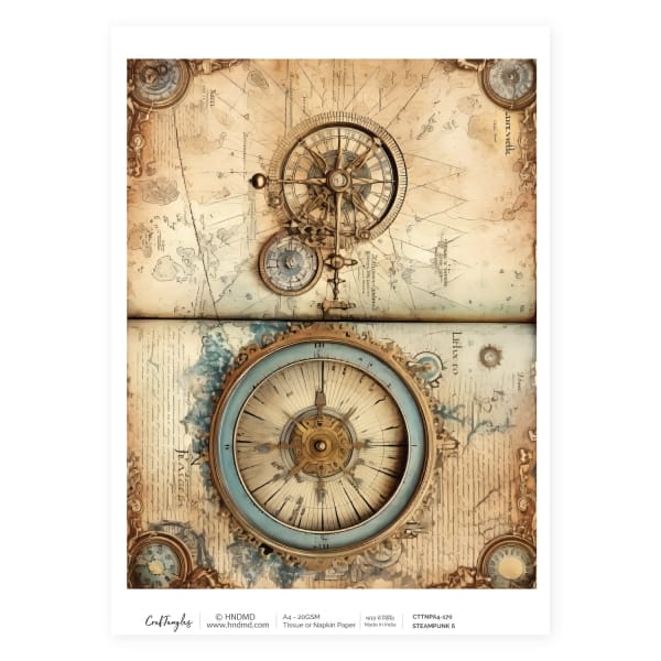 CrafTangles Decoupage Napkin / Tissue / Collage Paper - Steampunk 6