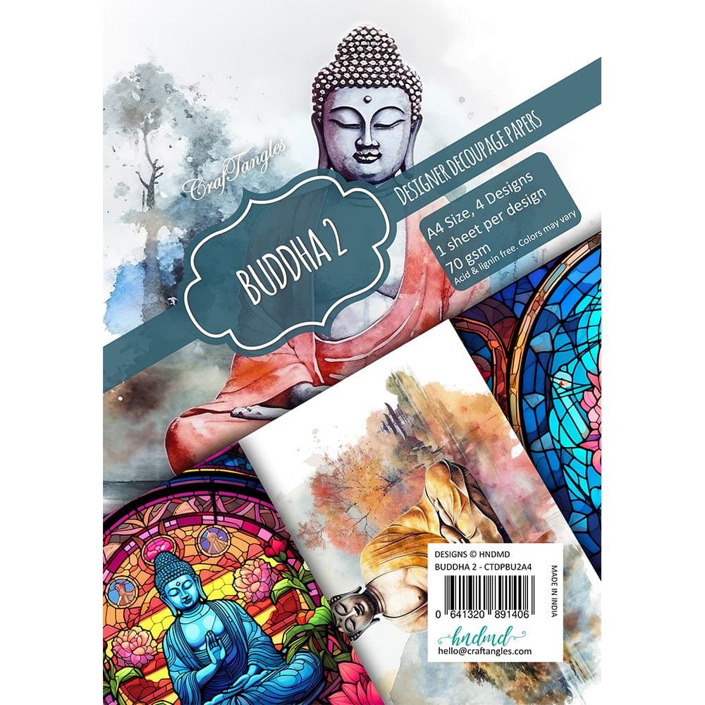 CrafTangles Decoupage Paper A4 - Buddha 2 Buddha 2 CrafTangles Decoupage Paper CrafTangles Decoupage Paper A4 - Buddha 2