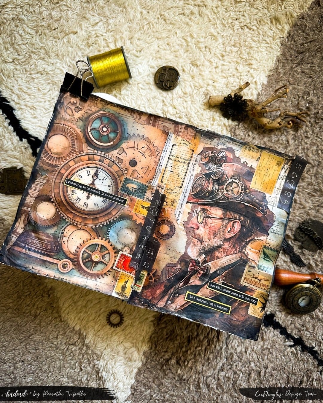 CrafTangles Decoupage Napkin / Tissue / Collage Paper - Steampunk 3 Craftangles journal page Steampunk men CrafTangles Decoupage Napkin / Tissue / Collage Paper - Steampunk 3 - Image 3