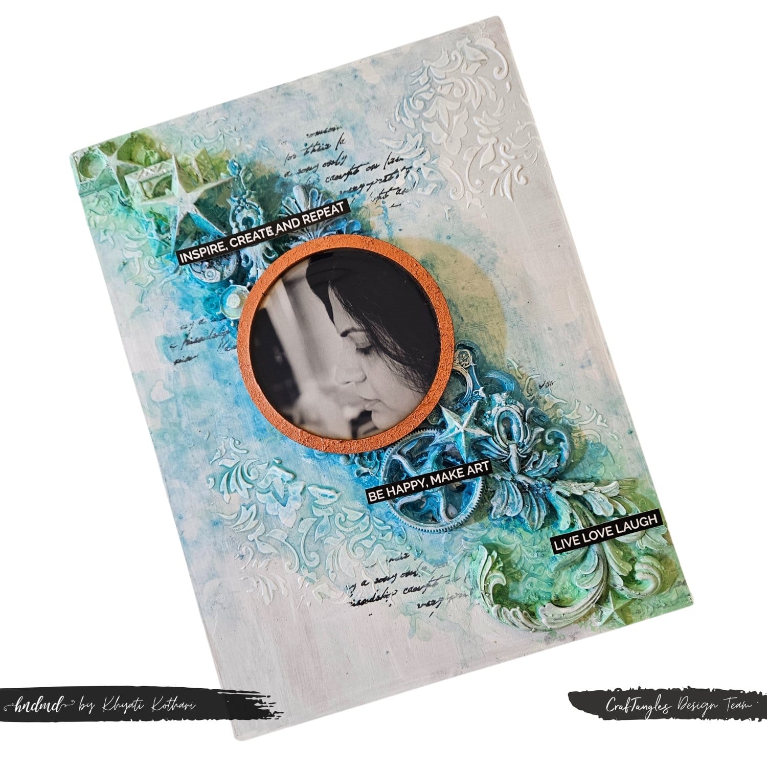 8 by 10 inches MDF Rectangle Base craftangles patina demo 1 8 by 10 inches MDF Rectangle Base - Image 3