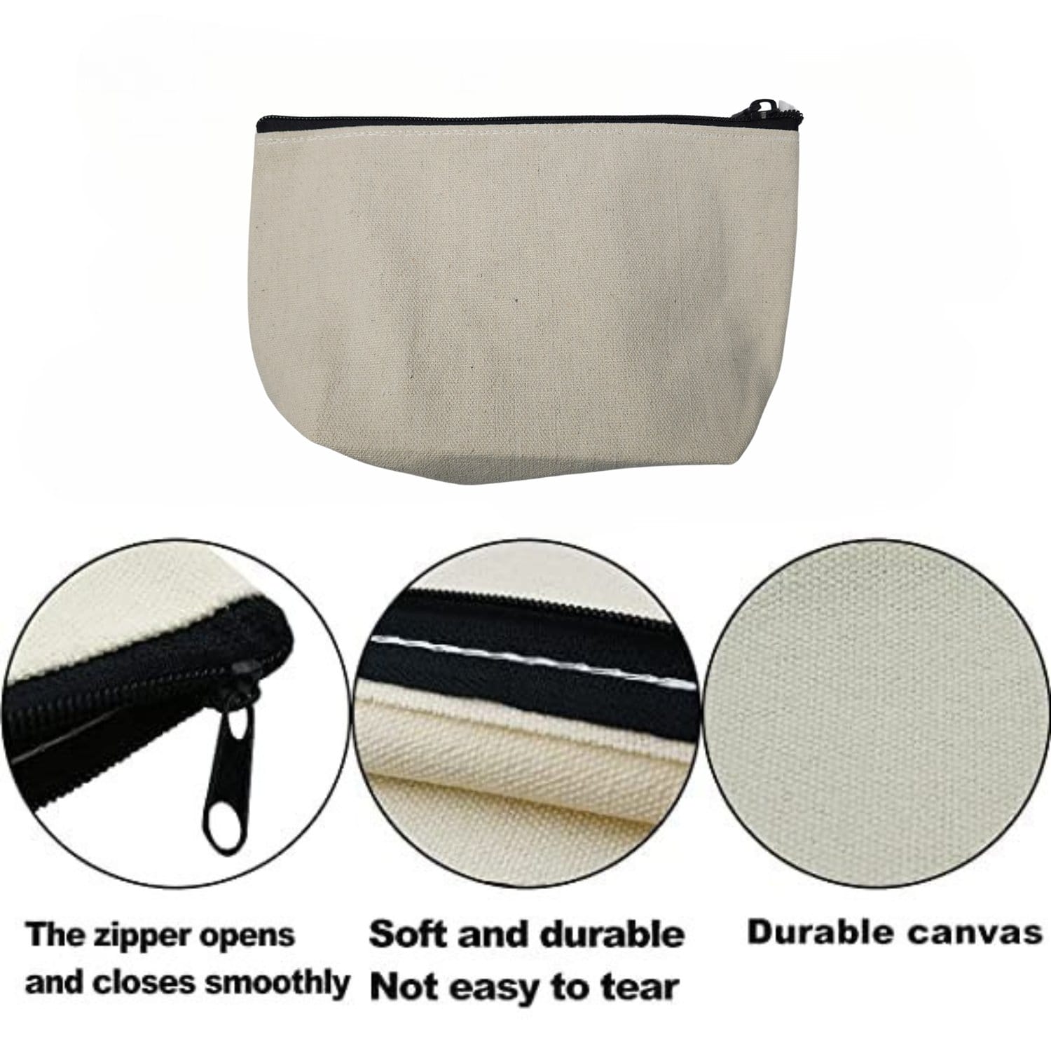 CrafTangles Natural Canvas Pouch for Decoupage or Painting (9by5by2 inches) - Image 3