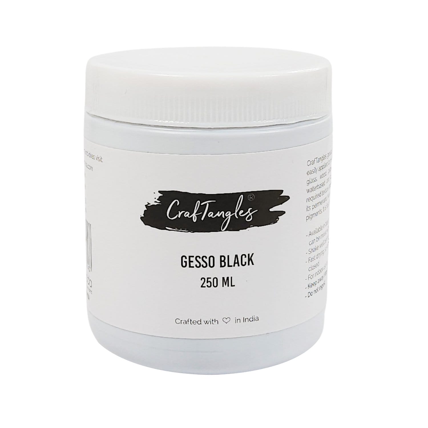 CrafTangles Artist Gesso - Charcoal / Black (250 ml) CrafTangles Gesso black 250ml CrafTangles Artist Gesso - Charcoal / Black (250 ml)