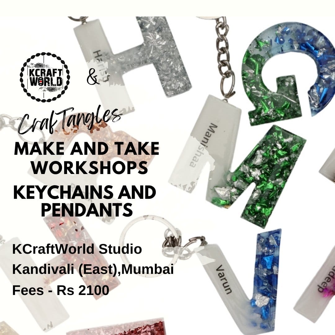 CrafTangles Resin Pendants and Keychains Workshop in Kandivali East Mumbai 10,11 and 12th June 2025 CrafTangles Resin Keychain Pendant Workshop CrafTangles Resin Pendants and Keychains Workshop in Kandivali East Mumbai 10,11 and 12th June 2025