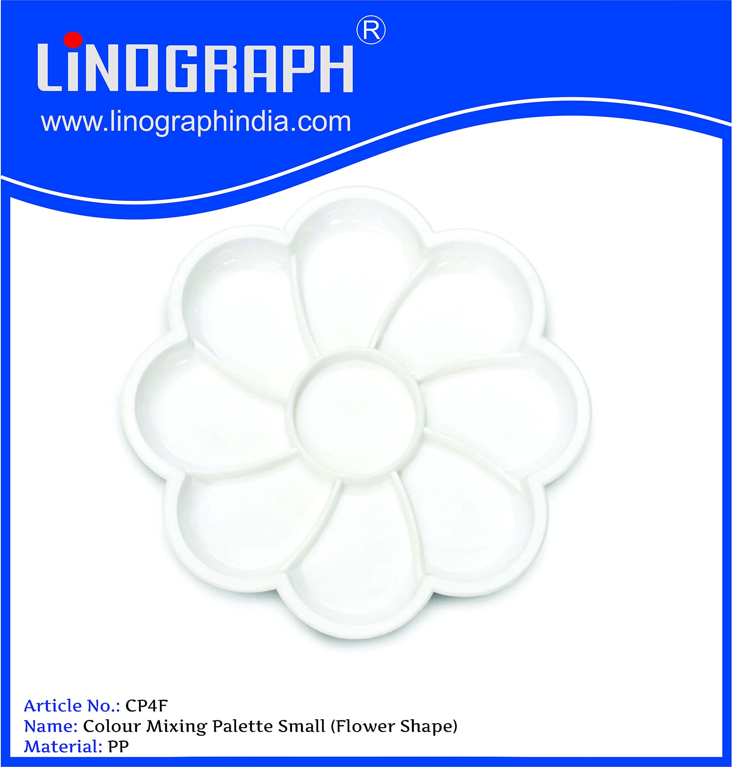 Linograph Colour Mixing Plate / Palette - Flower Small Linograph Colour Mixing Plate / Palette - Flower Small