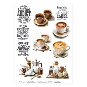 CrafTangles Decoupage Napkin / Tissue / Collage Paper - Coffee Lover 1