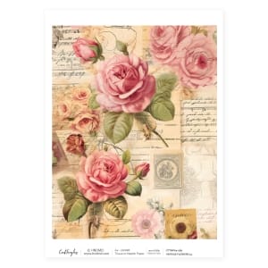 CrafTangles Decoupage Napkin / Tissue / Collage Paper - Vintage Flowers 14