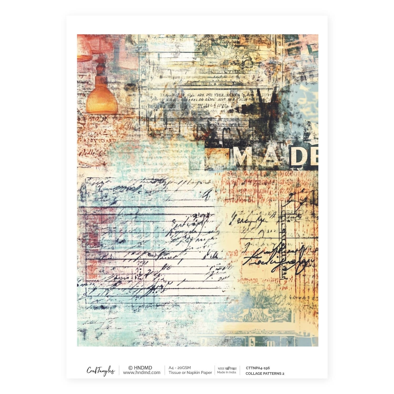 CrafTangles Decoupage Napkin / Tissue / Collage Paper - Collage Patterns 2 196 Collage Pattern 2 CrafTangles Tissue napkin paper CrafTangles Decoupage Napkin / Tissue / Collage Paper - Collage Patterns 2