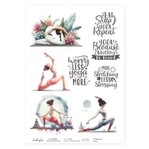 CrafTangles Decoupage Napkin / Tissue / Collage Paper - Yoga 1