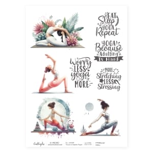 CrafTangles Decoupage Napkin / Tissue / Collage Paper - Yoga 1
