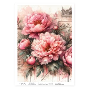 202 Vintage Flowers 16 CrafTangles Tissue napkin paper