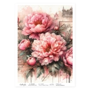 CrafTangles Decoupage Napkin / Tissue / Collage Paper - Vintage Flowers 16