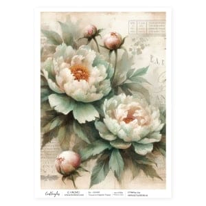 CrafTangles Decoupage Napkin / Tissue / Collage Paper - Vintage Flowers 18