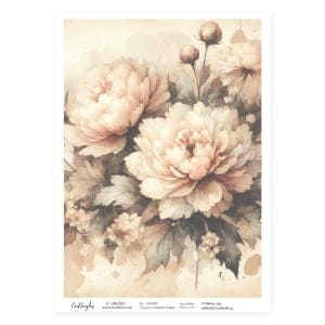 CrafTangles Decoupage Napkin / Tissue / Collage Paper - Vintage Flowers 19