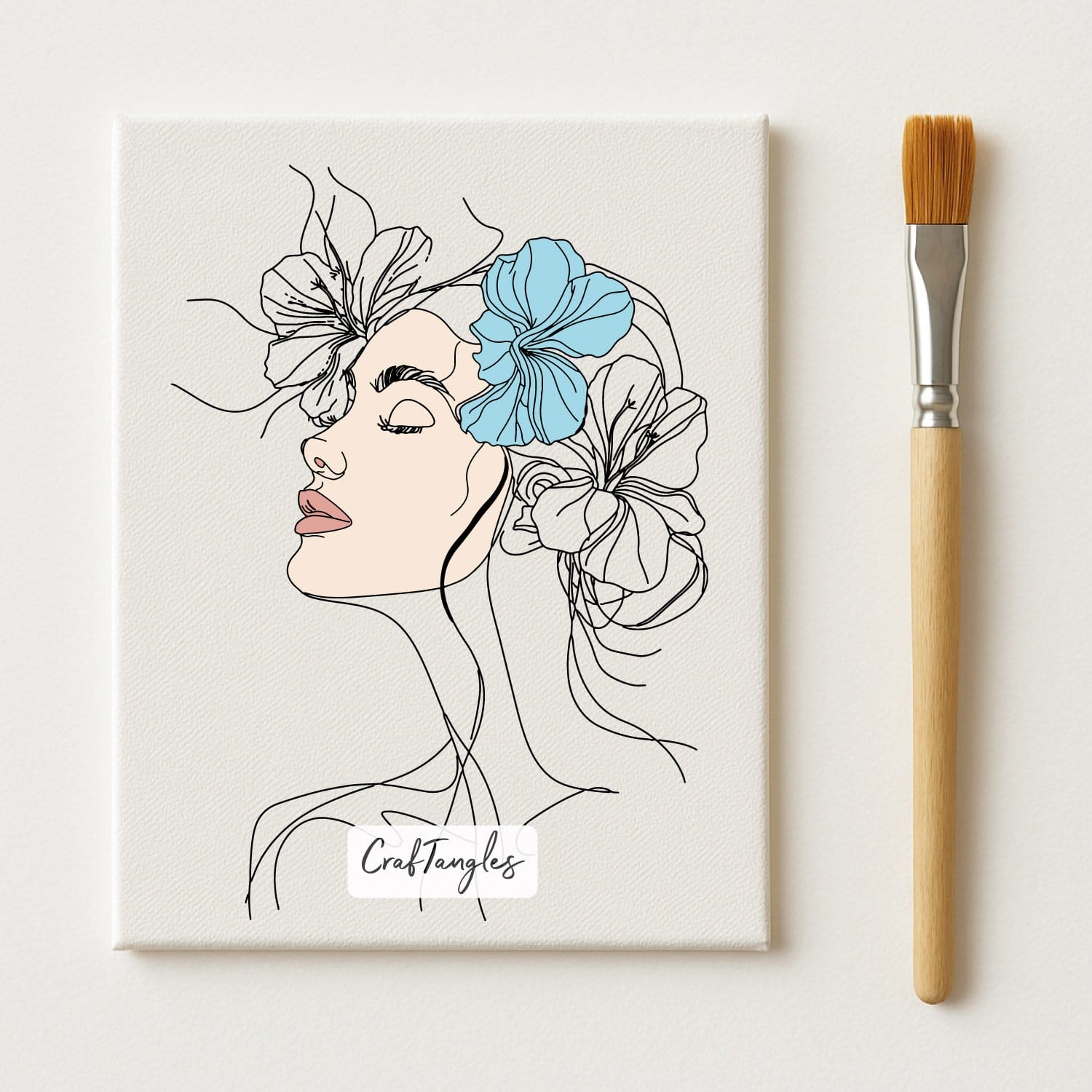 Boho Flower Girl 1 - Pre Marked DIY Canvas for Painting CCAP R 01 rectangle canvas BohoFlowerGirl 01 1 CCAP-R-01-rectangle-canvas-BohoFlowerGirl-01