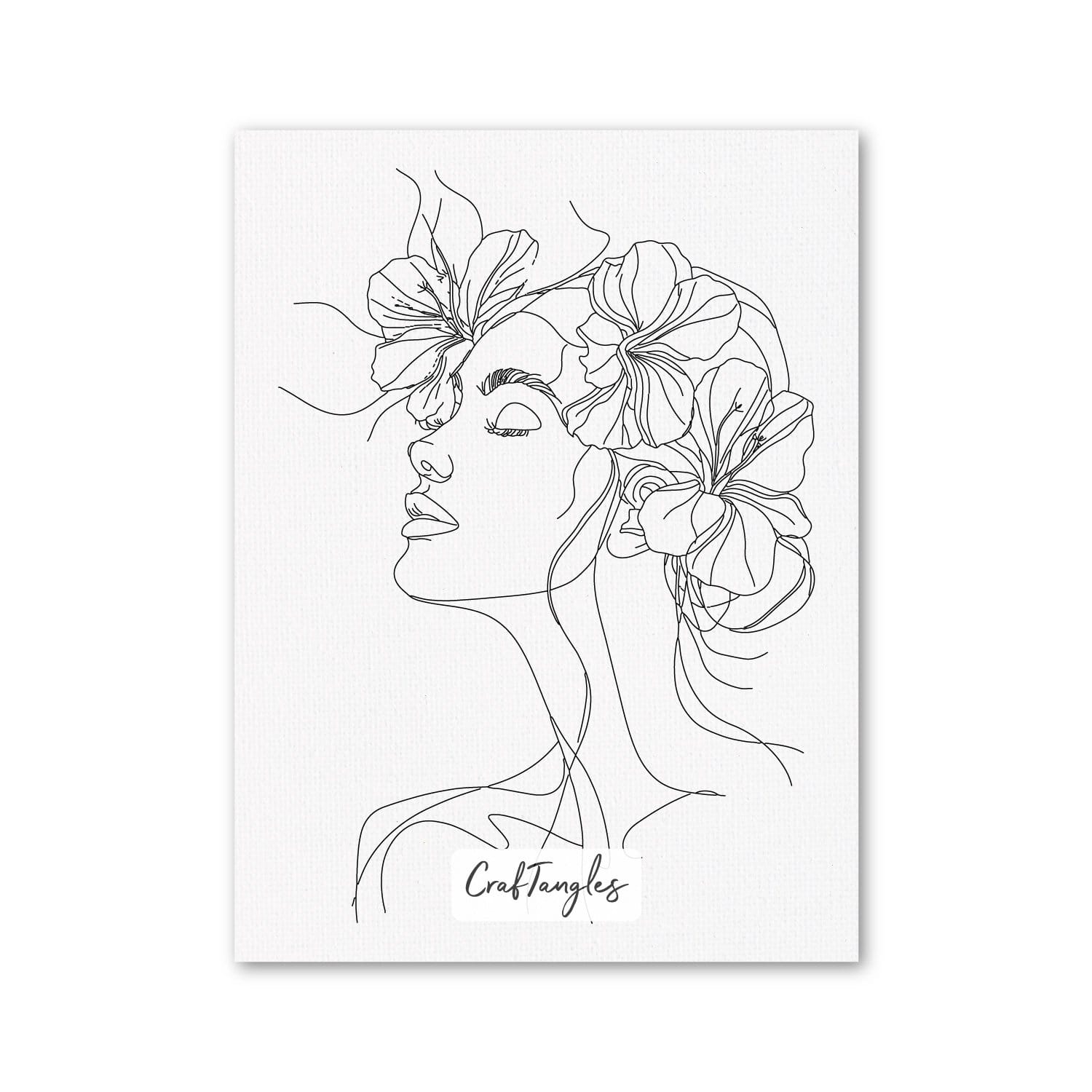 Boho Flower Girl 1 - Pre Marked DIY Canvas for Painting CCAP R 01 rectangle canvas BohoFlowerGirl 01 2 CCAP-R-01-rectangle-canvas-BohoFlowerGirl-01