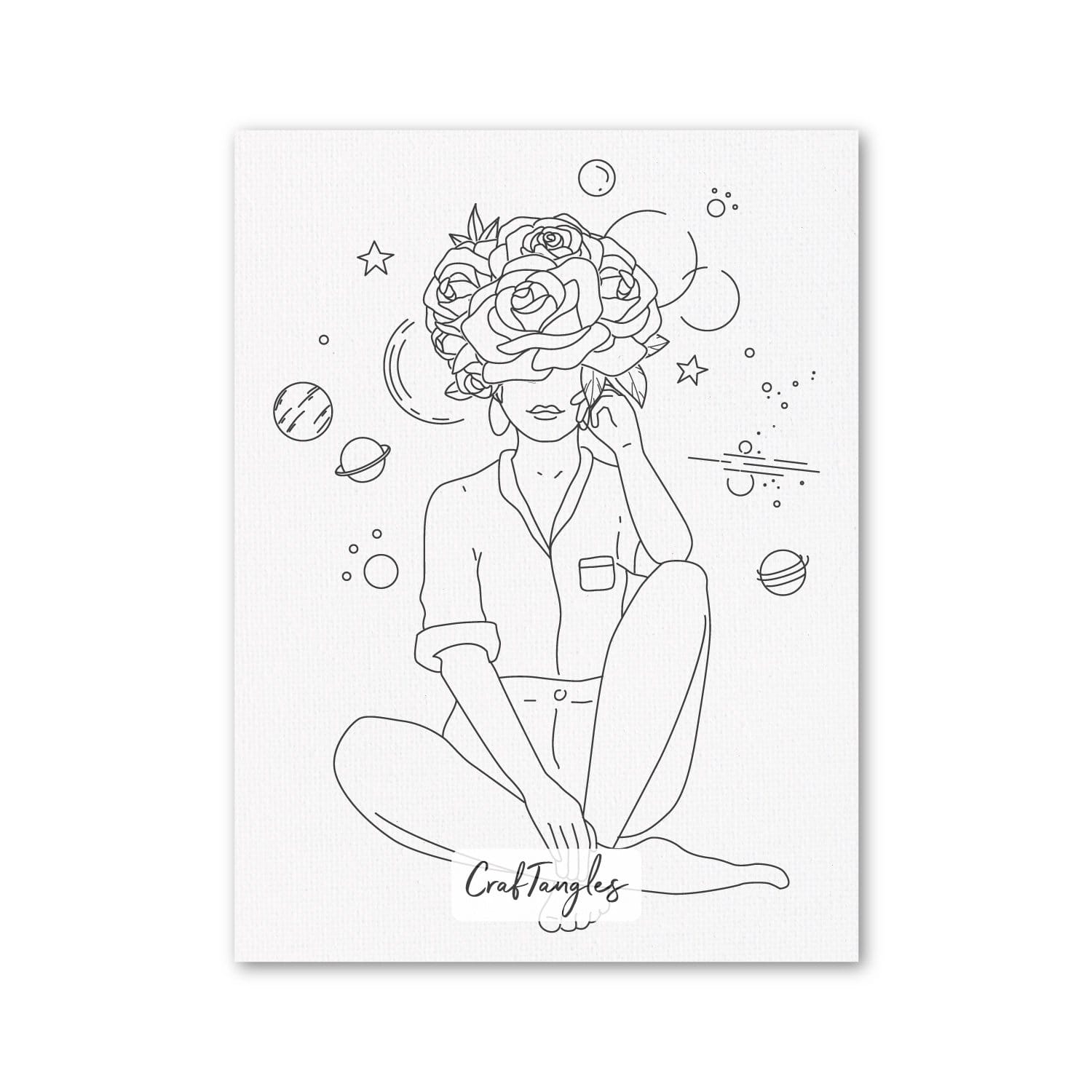 Boho Flower Girl 2 - Pre Marked DIY Canvas for Painting - CCAP-R-02 ...