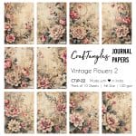 CrafTangles Journal Papers (A6 pack of 10 sheets) - Vintage Flowers 2