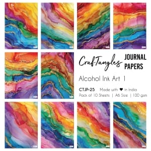 CrafTangles Journal Papers (A6 pack of 10 sheets) - Alcohol Ink Art 1