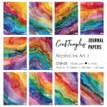 CrafTangles Journal Papers (A6 pack of 10 sheets) - Alcohol Ink Art 1