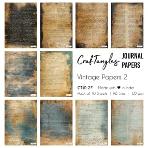 CrafTangles Journal Papers (A6 pack of 10 sheets) - Vintage Papers 2