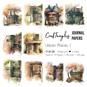 CrafTangles Journal Papers (A6 pack of 10 sheets) - Urban Places 1