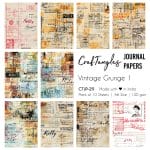 CrafTangles Journal Papers (A6 pack of 10 sheets) - Vintage Grunge 1