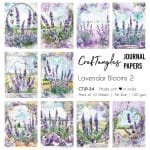 CrafTangles Journal Papers (A6 pack of 10 sheets) - Lavender Blooms 2